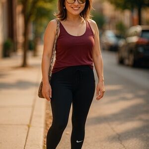 Nike Dri-Fit Running Tights Women's Black Used Size M Very Good Condition